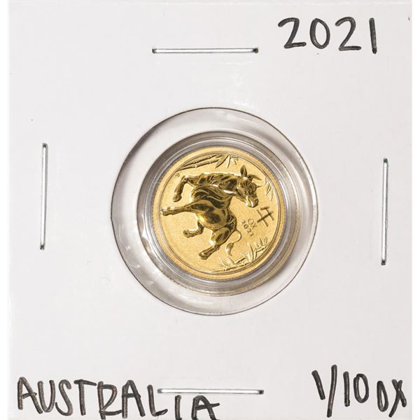 2021 Australia $15 Lunar Year of the Ox 1/10 Oz Gold Coin