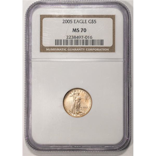 2005 $5 American Gold Eagle Coin NGC MS70