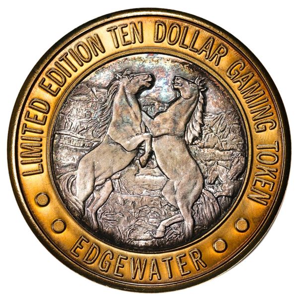 .999 Fine Silver Edgewater Laughlin, Nevada $10 Limited Edition Gaming Token