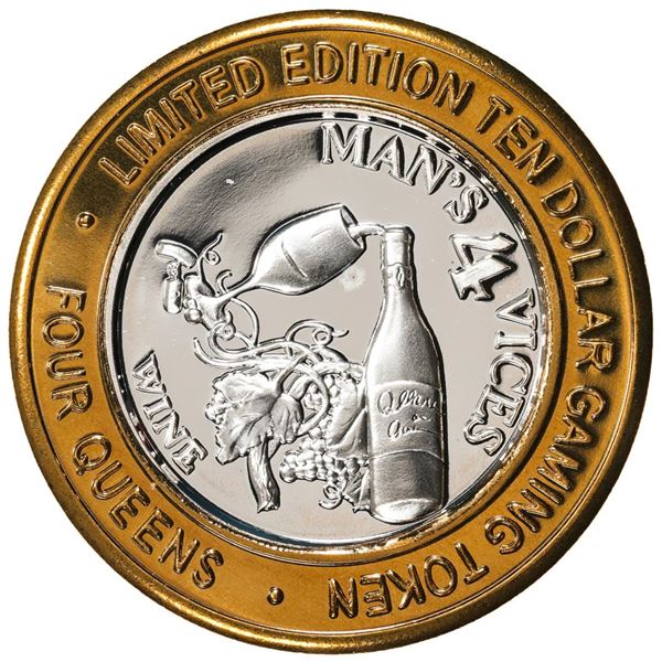 .999 Silver Four Queens Casino Hotel Las Vegas $10 Limited Edition Gaming Token
