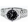 Image 8 : Rolex Mens Stainless Steel Black Roman Sapphire and Diamond Datejust Wristwatch