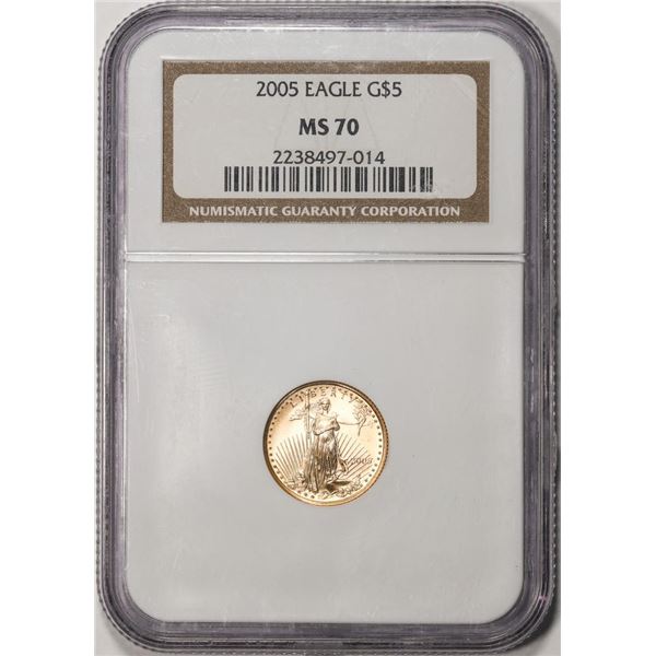 2005 $5 American Gold Eagle Coin NGC MS70