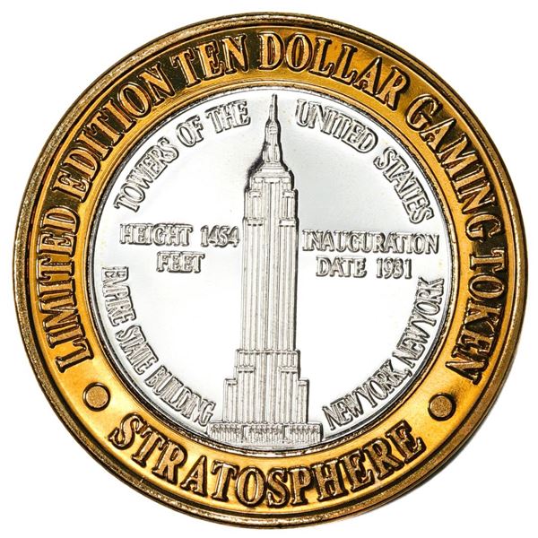 .999 Fine Silver Stratosphere Las Vegas, Nevada $10 Limited Edition Gaming Token