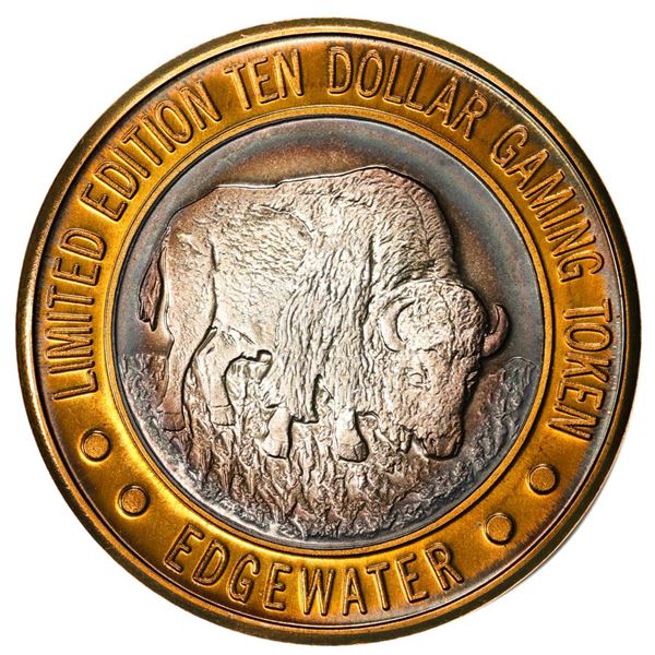 .999 Fine Silver Edgewater Laughlin, Nevada $10 Limited Edition Gaming Token