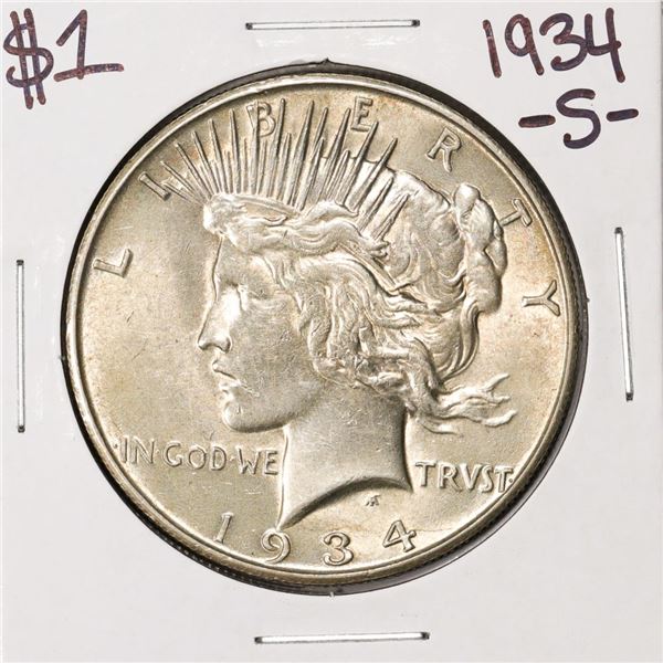 1934-S $1 Peace Silver Dollar Coin