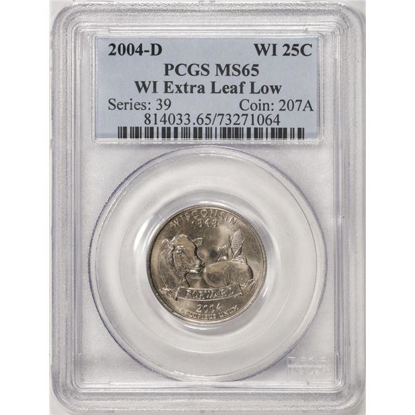 2004-D Wisconsin Extra Leaf Low Quarter Coin PCGS MS65