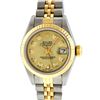 Rolex Ladies Two Tone Champagne Diamond Quickset Datejust Wristwatch