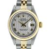 Rolex Ladies Two Tone Ivory Pyramid Datejust Wristwatch
