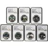 Set of 2019-2020 Ibero-American Historic Train (7) Silver Coins NGC PF69 Ultra Cameo