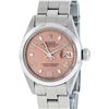 Rolex Ladies Stainless Steel Salmon Datejust Wristwatch