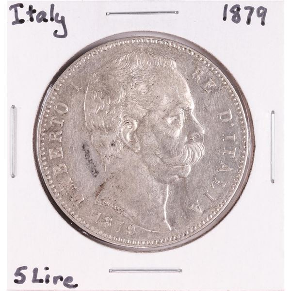 1879 Italy 5 Lire Silver Coin