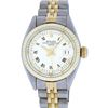 Image 2 : Rolex Ladies Two Tone White Index Fluted Bezel Datejust Wristwatch