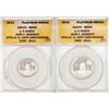 Image 1 : Set of 2014 Proof 1/4 oz & 1/2 oz Platinum JFK Apollo 11 Anniversary Medal ANACS MS69