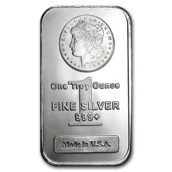 1 oz .999 Pure Silver Bar - Morgan Design