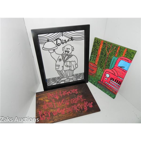 2 Signs and 1 Painting