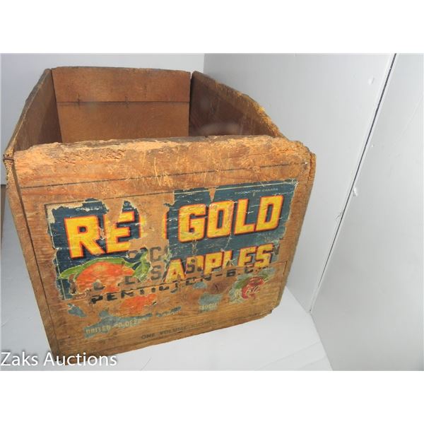 Vintage Red Gold Apples Box From Penticton, BC