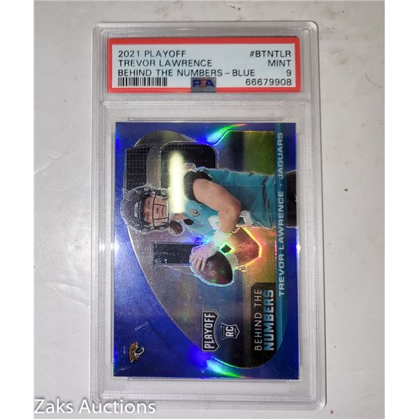Graded OSA Mint 9 2021 Playoff Trevor Lawrence Behind The Numbers Blue #BTNTLR
