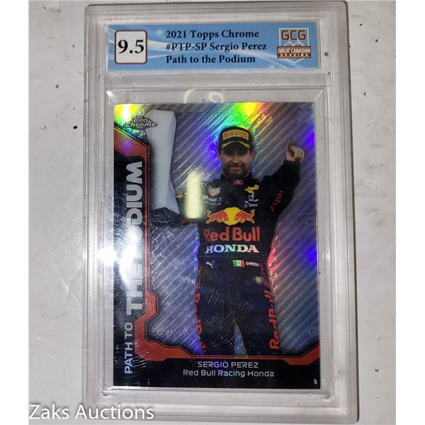 Graded GCG 9.5 2021 Topps Chrome #PTP-SP Sergio Perez Path To The Pddium