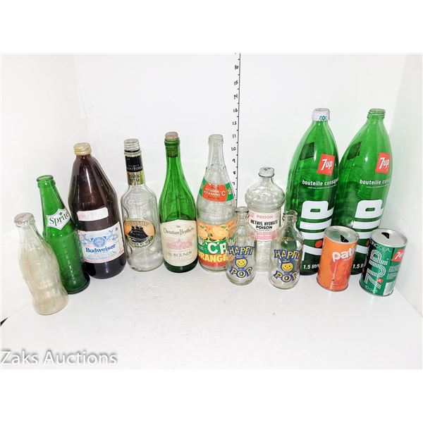 Assortment of Vintage Glass Bottles and such