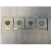 Image 2 : 1941 CANADIAN 4 COIN SET - 25 CENT AND 10 CENT .800 SILVER - GEORGE VI