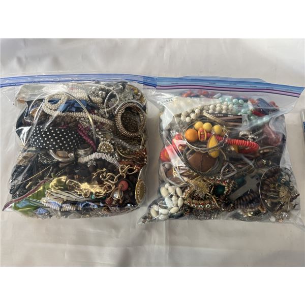 2 LARGE BAGS OF ASSORTED JEWELRY