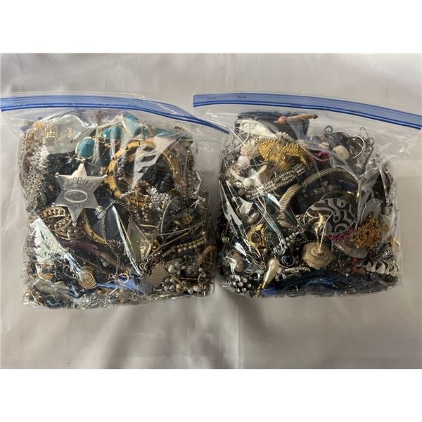 2 LARGE BAGS OF ASSORTED JEWELRY