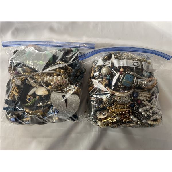 2 LARGE BAGS OF ASSORTED JEWELRY