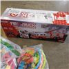 Image 2 : TOY FIRE TRUCK, 2 RACECAR AND POLICE CAR SETS, AND 2 BATHTOY SETS