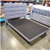 Image 1 : GREY FABRIC QUEENSIZE PLATFORM BEDFRAME