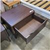 Image 2 : PAIR OF MODERN DARK WOOD LOW END TABLES