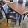 Image 2 : WOOD DINING TABLE W/ 4 LEATHER-LOOK CHAIRS