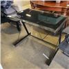 Image 1 : BLACK GLASS TOP COMPUTER DESK