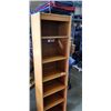 Image 2 : TEAK FINISH BOOKSHELF, 20 INCH WIDE 72 INCH TALL