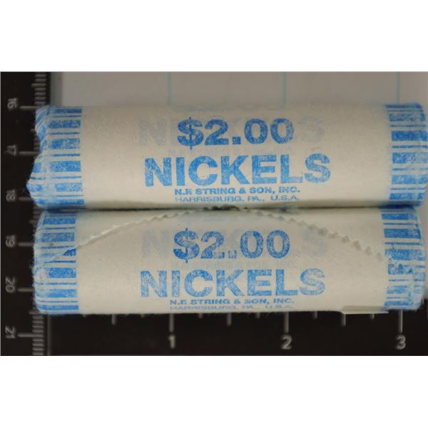 2 SOLID DATE ROLLS OF 2000-P JEFFERSON NICKELS