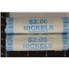 Image 1 : 2 SOLID DATE ROLLS OF 2000-P JEFFERSON NICKELS