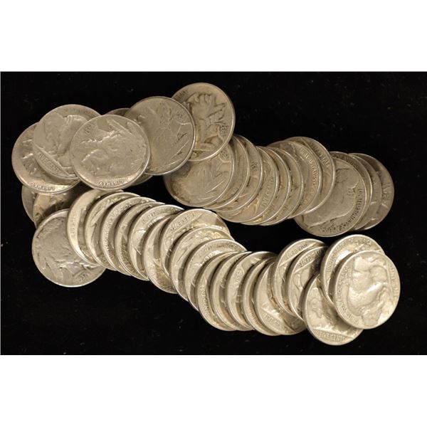 SOLID DATE ROLL OF 1937-P FULL DATE BUFFALO NICS