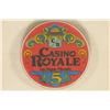 Image 2 : $5 CASINO ROYALE CASINO CHIP LAS VEGAS, NEVADA