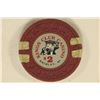 Image 2 : $2 KINGS CLUB CASINO CHIP BRIMLEY MICHIGAN