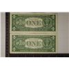 Image 2 : 2-1957 US $1 SILVER CERTIFICATE STAR NOTES CRISP