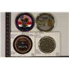 Image 2 : 4-US MILITARY METAL CHALLENGE COINS: 1 1/2" - 2"