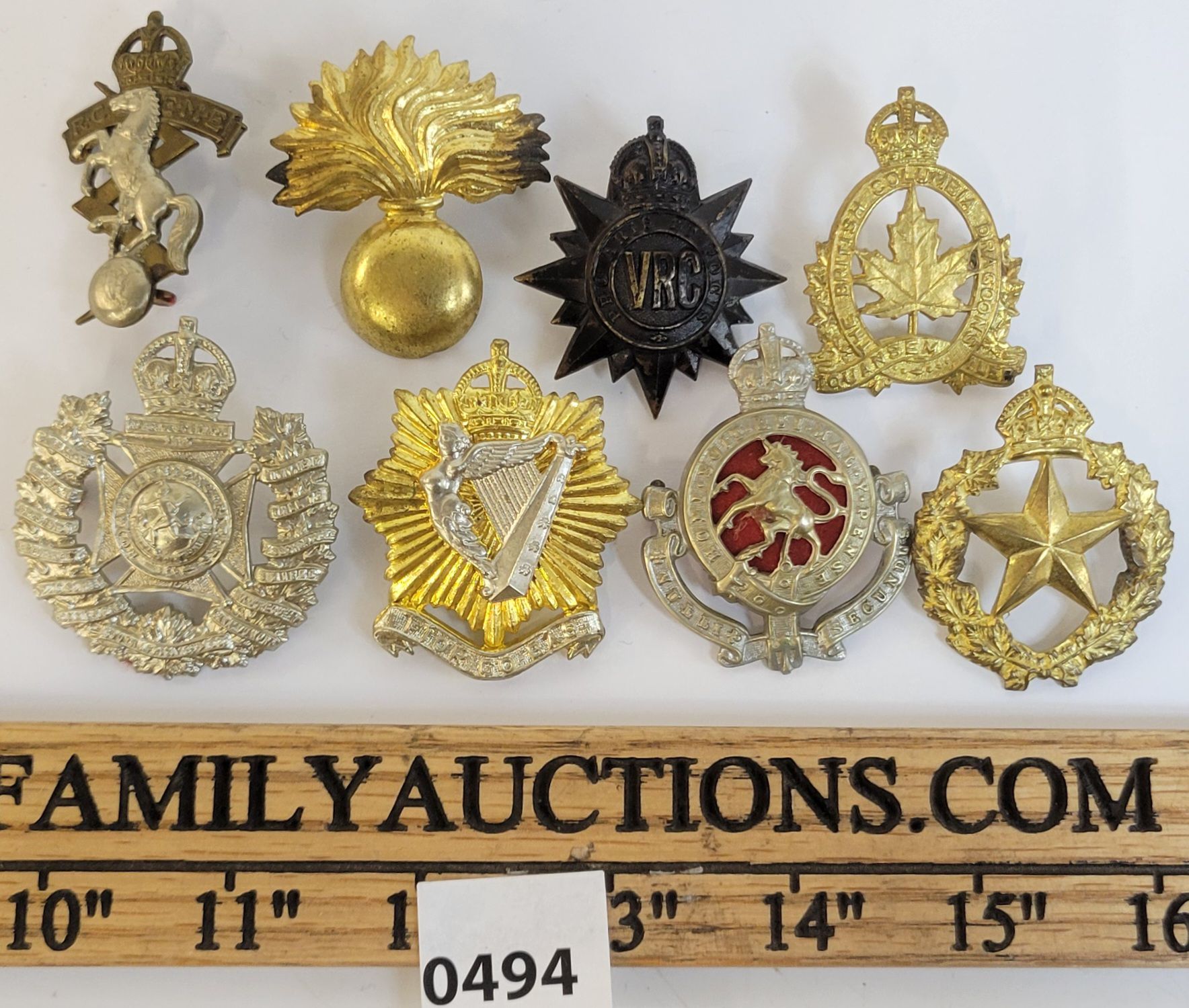 LOT OF 8 - MISC. CDN CAP BADGES - INCL VRC, RCEME, ETC