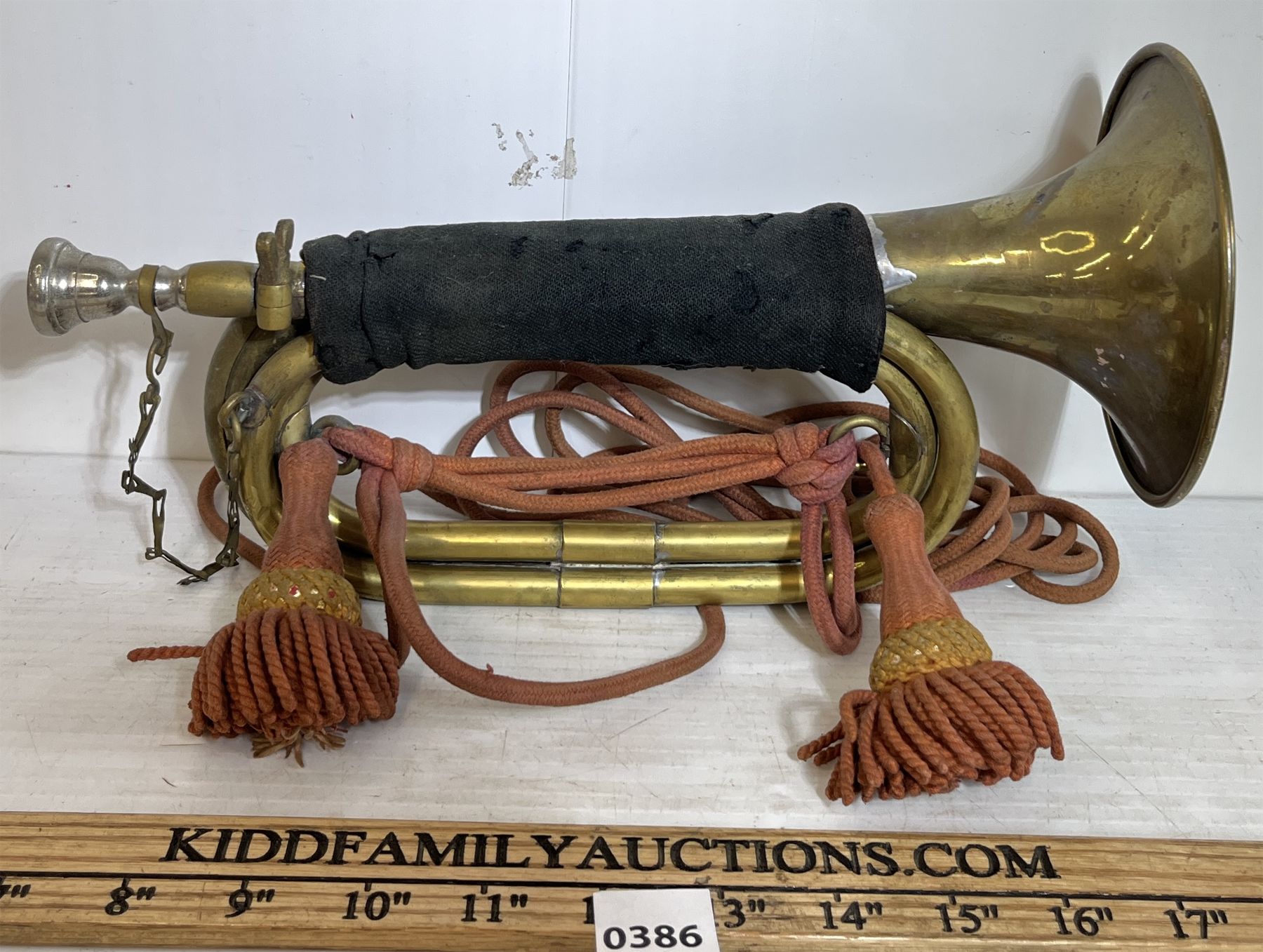 String Handle On Bugle WWII JAPANESE BUGLE W/ CORD