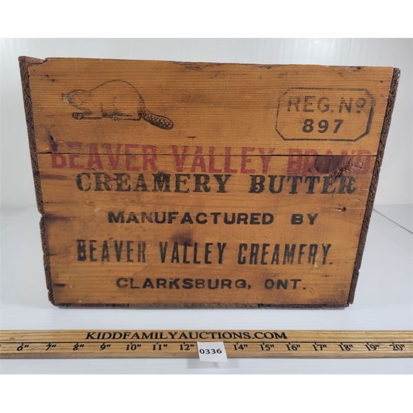 BEAVER VALLEY BRAND - BUTTER CRATE - CLARKSBURG, ONT