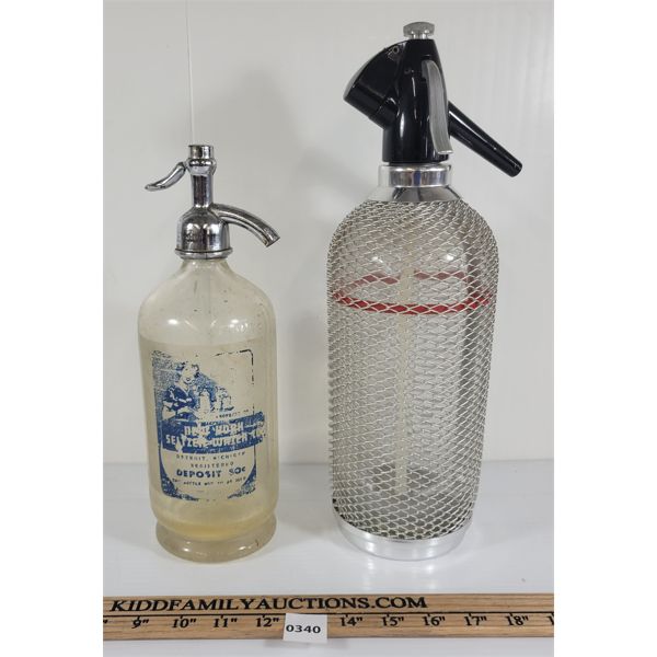 LOT OF 2 - SELTZER BOTTLES - SEE ALL PICS