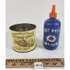 Image 1 : LOT OF 2 - BEE HIVE CORN SYRUP BOTTLE & BROWN BEAR BRAND CREAMED HONEY TIN