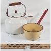 LOT OF 2 - ENAMEL POT & KETTLE