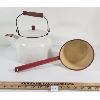 Image 2 : LOT OF 2 - ENAMEL POT & KETTLE