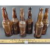 Image 2 : LOT OF 6 - EMBOSSED AMBER BLOB TOP BOTTLES - INCL REINHARDT BROS, MONROE, ETC.
