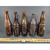 Image 1 : LOT OF 5 - EMBOSSED AMBER BLOB TOP BOTTLES - INCL FLOWER CITY BREWING, BARTHOLOMEW BREWING, ETC. 