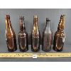 Image 2 : LOT OF 5 - EMBOSSED AMBER BLOB TOP BOTTLES - INCL FLOWER CITY BREWING, BARTHOLOMEW BREWING, ETC. 